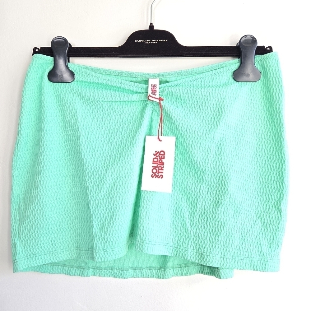 New Solid and Striped The Lana Crinkle Rib Seafoam Green Skirt NWT Large